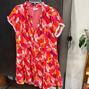 THML Vibrant Pink Red Orange Mini Dress